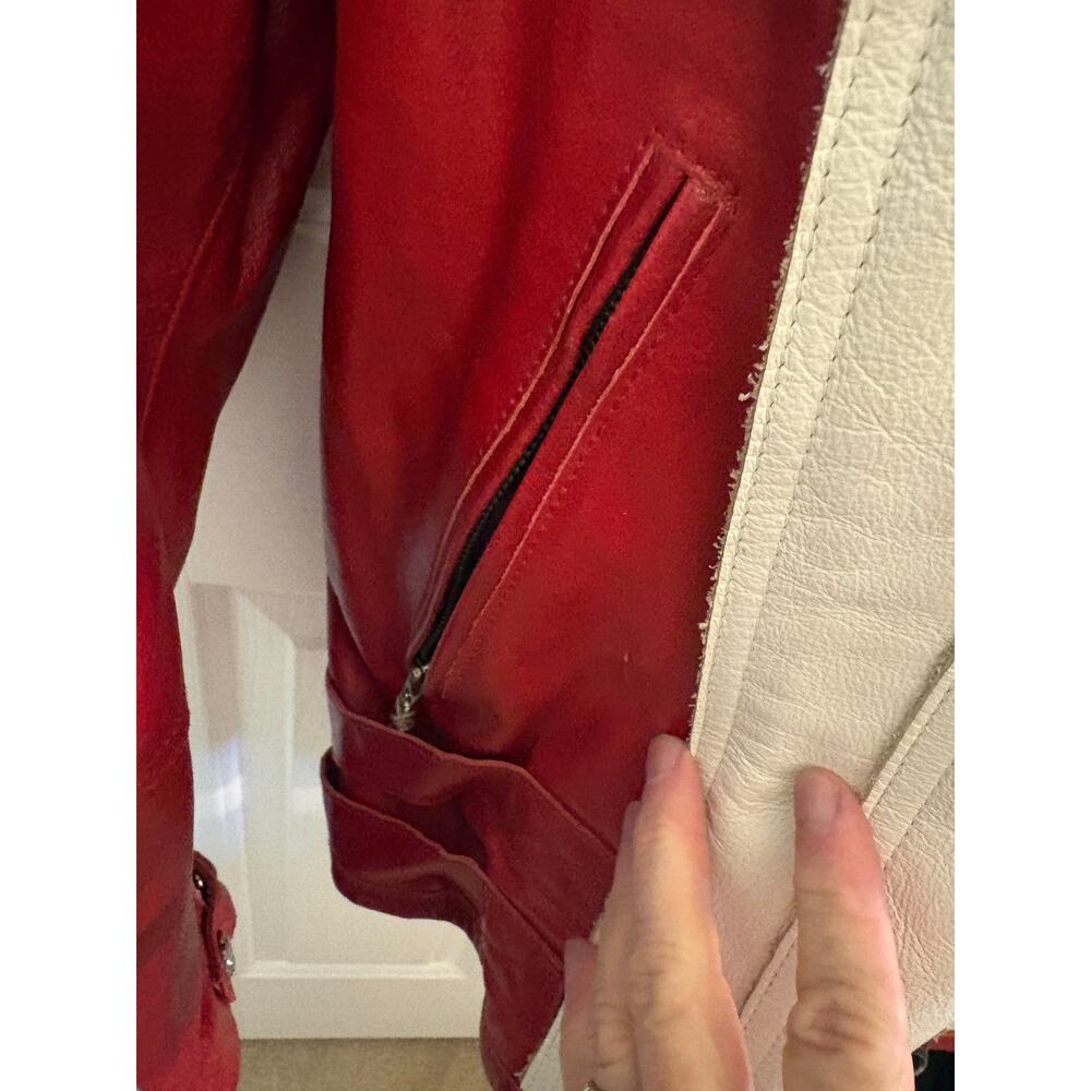 Heinz Gericke Delmar Red and White Motorcycle Jacket. - Picture 5 of 14